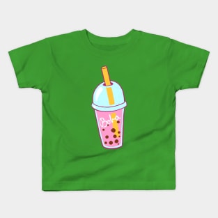 Pink Boba Tea Kids T-Shirt